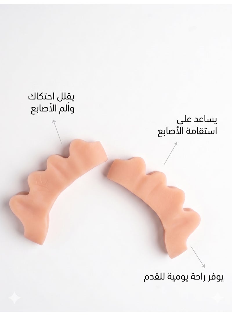 فوت كير فاصل صوابع القدم سيليكون مرن لتوزيع الأصابع بشكل مريح وتقليل الضغط والاحتكاك داخل الحذاء - Image 4