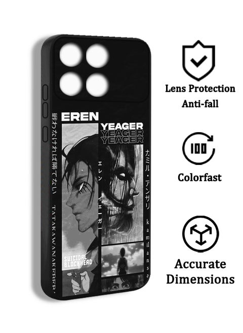 Phone Case Cover Attack on Titan Eren Jaeger Poco X6 Pro AOT04 With Print