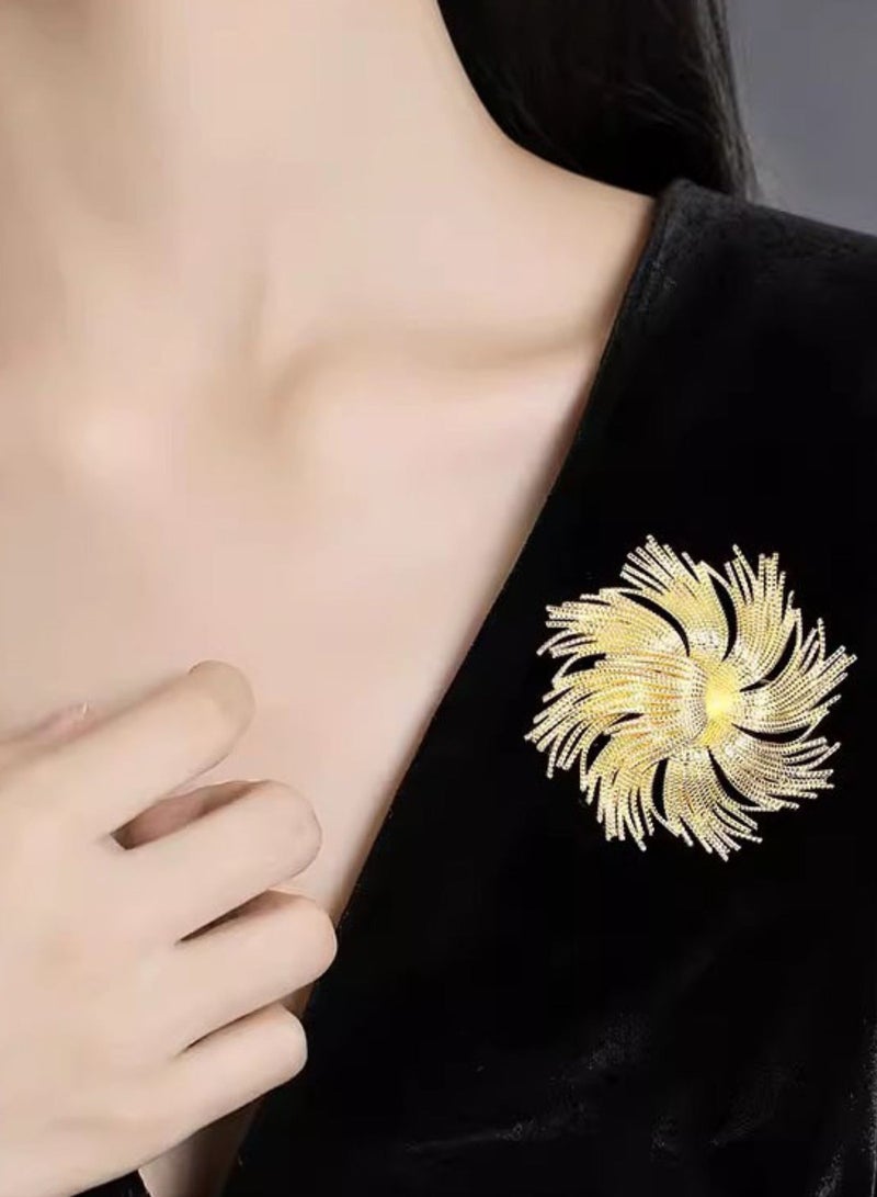 Diamond flower brooch, crystal snowflake brooch, women's brooch, wedding jewelry, sweater chain, necklace, women's gift Bundle - Image 2