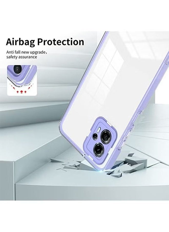 Generic - Motorola Moto G13 / G23 Back Case Cover Case Full Body Case Transparent Phone Case Slim Protective Anti-Scratch Shock Absorption Purple Clear - Image 1