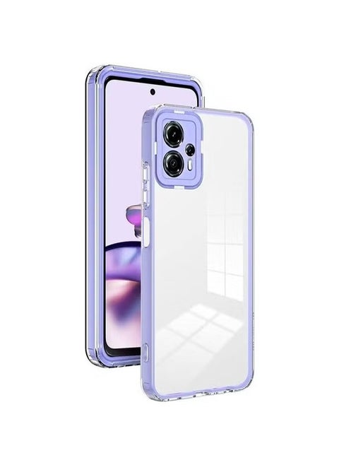 Motorola Moto G13 / G23 Back Case Cover Case Full Body Case Transparent Phone Case Slim Protective Anti-Scratch Shock Absorption Purple Clear