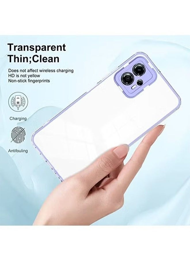 Generic - Motorola Moto G13 / G23 Back Case Cover Case Full Body Case Transparent Phone Case Slim Protective Anti-Scratch Shock Absorption Purple Clear - Image 1