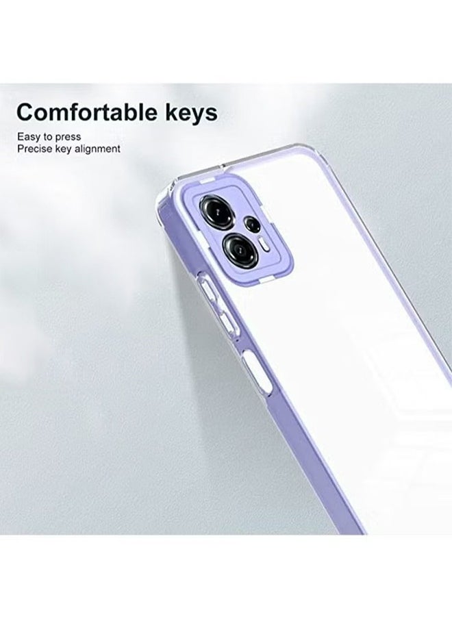 Generic - Motorola Moto G13 / G23 Back Case Cover Case Full Body Case Transparent Phone Case Slim Protective Anti-Scratch Shock Absorption Purple Clear - Image 1
