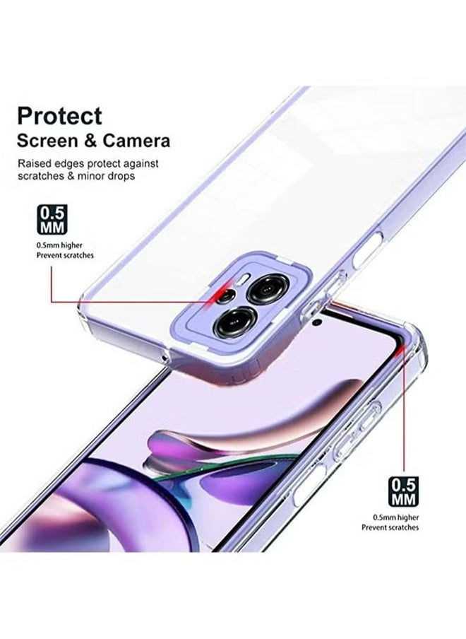 Generic - Motorola Moto G13 / G23 Back Case Cover Case Full Body Case Transparent Phone Case Slim Protective Anti-Scratch Shock Absorption Purple Clear - Image 1