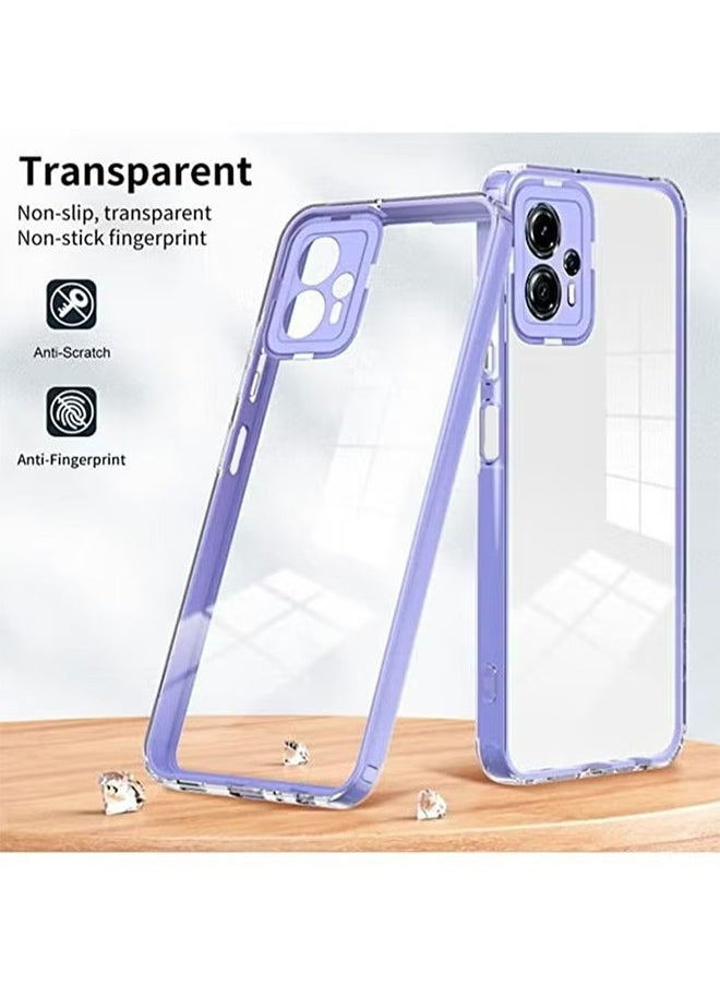 Generic - Motorola Moto G13 / G23 Back Case Cover Case Full Body Case Transparent Phone Case Slim Protective Anti-Scratch Shock Absorption Purple Clear - Image 1