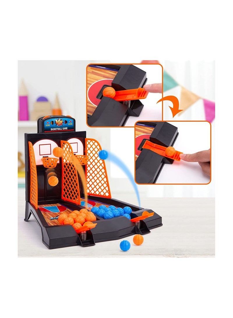 Basketball Shooting Game – Desktop Tabletop Mini Hoop Toy for Kids & Adults | Portable Finger Flick Sport Game | Fun Office & Home Competition Set 