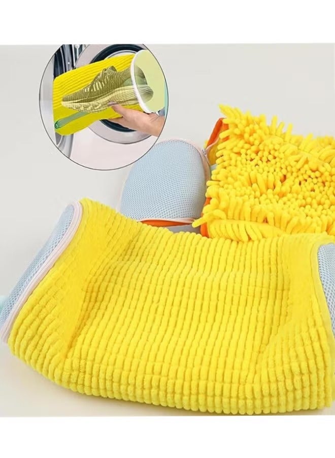 Shoe Washing Bag for Washing Machine, 2 Pack Portable Shoe Care Bag Shoe Bag Washing Machine, Deep Cleaning Shoe Bag, Reusable Shoe Washing Bag for All Shoe Types and Sizes, Yellow - Image 4