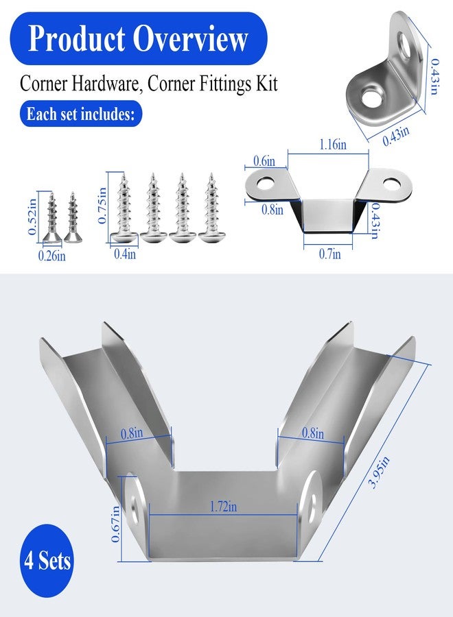 WFCYX 4 Sets Corner Hardware, Corner Fittings Kit, Galvanized, Compatible with IKEA Billy Bookcase 15" Wide 11" Deep, for Use on Bookcase Corners, Keeping The Bookcases in Place - Image 2