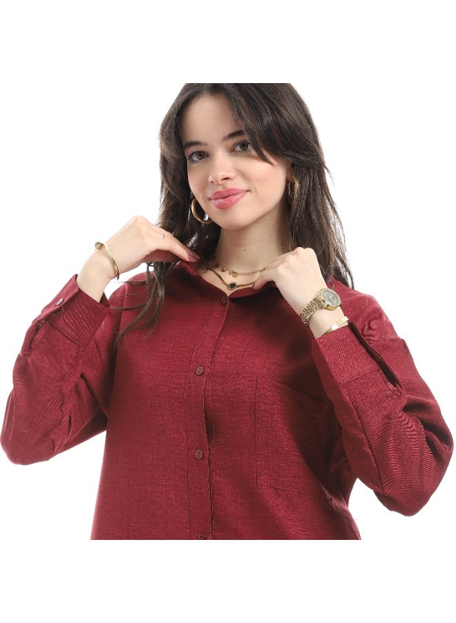 Master Jeans Classic Button-Down Shirt, Women's Long Sleeve, Relaxed Fit, Linen - Image 4