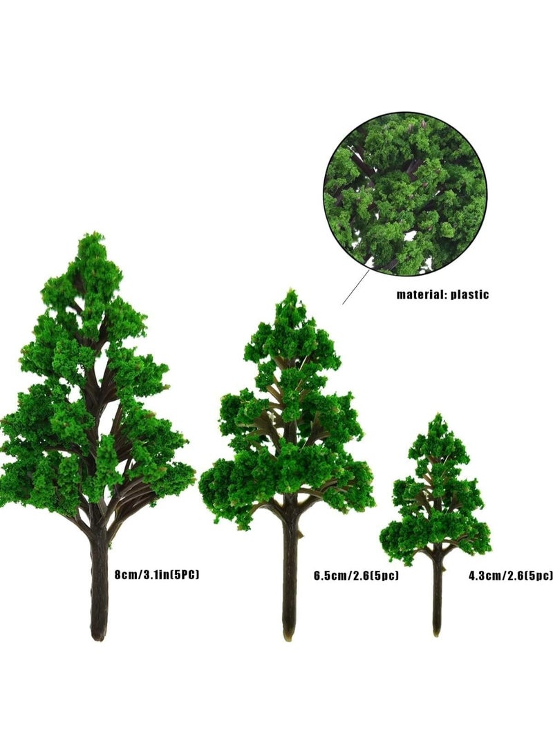 15PCS Miniature Model Trees for DIY Scenery, Model Railway Landscape Trees, Mini Diorama Trees, Artificial Model Trees for Train Layouts, Architecture, Fairy Garden & Sand Table (4.5-8.5cm) - Image 4