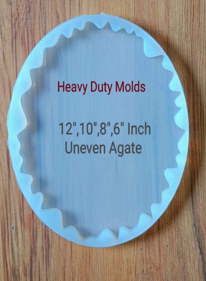 SNOOGG Silicone Epoxy Resin Molds, 1 Pcs 10 inches Large Uneven Geode Agate Molud (6 Inch) - Image 5