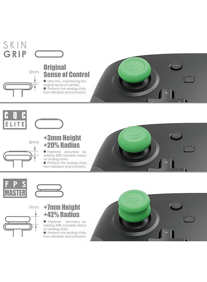 Skull  Co. Skin, CQC  FPS Thumb Grip Set Analog Joystick Cap for Nintendo Switch Pro Controller  PS5/PS4/Slim/Pro Controller - Black, 3 Pairs (6pcs)  - Image 2