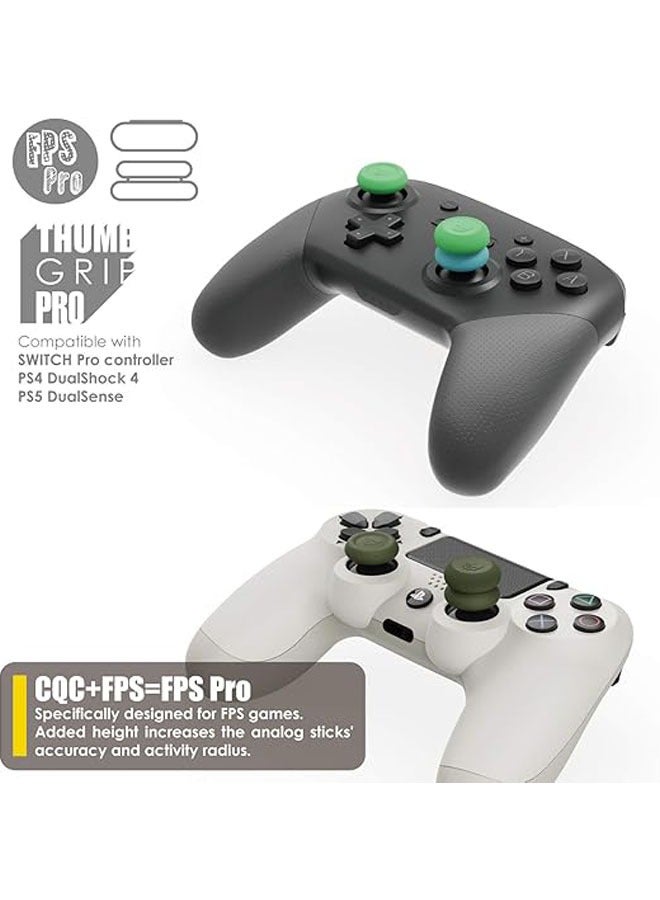 Skull  Co. Skin, CQC  FPS Thumb Grip Set Analog Joystick Cap for Nintendo Switch Pro Controller  PS5/PS4/Slim/Pro Controller - Black, 3 Pairs (6pcs)  - Image 5