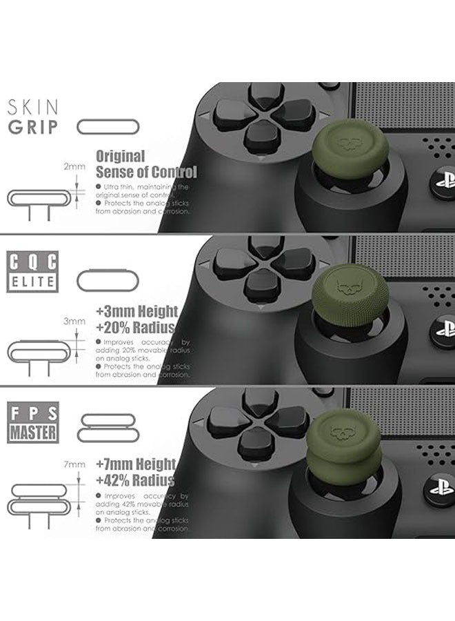 Skull  Co. Skin, CQC  FPS Thumb Grip Set Analog Joystick Cap for Nintendo Switch Pro Controller  PS5/PS4/Slim/Pro Controller - Black, 3 Pairs (6pcs)  - Image 3