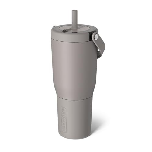 BrÃ¼Mate BrüMate Resa 35oz 100% Leakproof Travel Tumbler with Handle & Straw | Flexible SoftSip Straw | Silicone Sleeve for Durability | Stainless Steel | Cup Holder & Travel Friendly Water Bottle | (Mocha) - Image 1