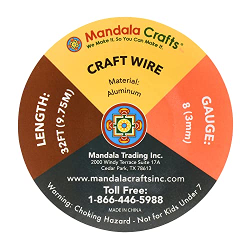 Mandala Crafts 22 Gauge Anodized Aluminum Craft Wire for Jewelry Making - 100 FT Colored Flexible Light Gold Tone Wire - Bendable for Bonsai Armature Crafting Sculpting - Image 3
