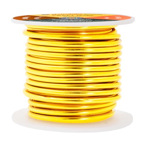 Mandala Crafts 22 Gauge Anodized Aluminum Craft Wire for Jewelry Making - 100 FT Colored Flexible Light Gold Tone Wire - Bendable for Bonsai Armature Crafting Sculpting - Image 1