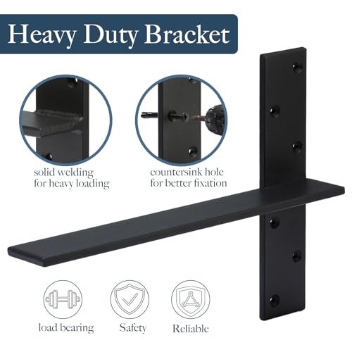 WINKER Free Hanging Countertop Support Bracket 16" Lx2.5 W 2 Pack Hidden Floating Wall Bracket 3/8" Thick Heavy Duty Shelf Bracket for Floating Bars,Bench Seats,Vanities - Image 3