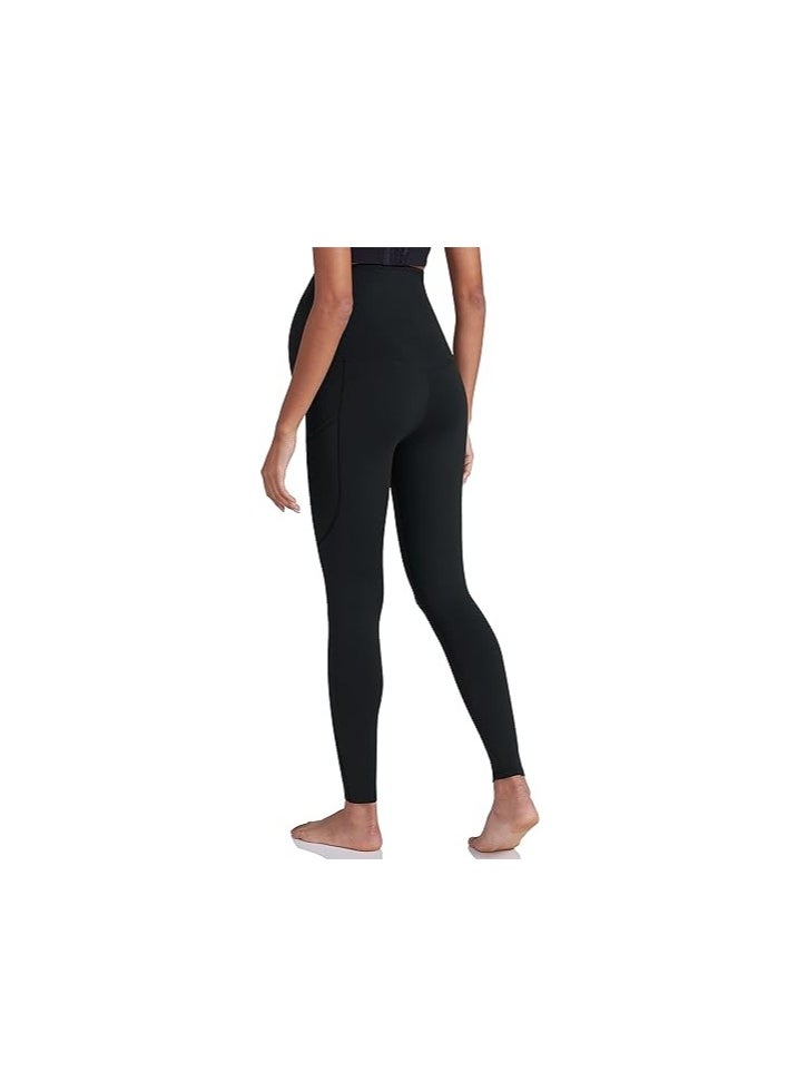 Generic - Women's Maternity Workout Leggings Over The Belly Pregnancy Yoga Pants with Pockets Soft Activewear Work Pants - Image 1
