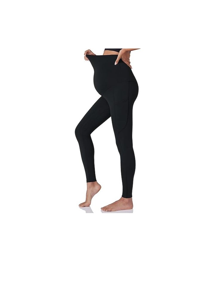 Generic - Women's Maternity Workout Leggings Over The Belly Pregnancy Yoga Pants with Pockets Soft Activewear Work Pants - Image 1