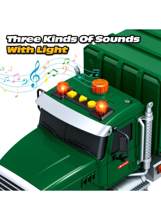 HALAMODO Garbage Collection Truck Toy With 3 Bins and Trash Cards, Large Size Garbage Truck Toy With Lights And Music Simulation Engineering Vehicle, Friction Power Toy Car , Cultivate Hand-Eye Coordination and Intelligence Development, Boys Toy Car Baby Toy Car Children Gift Party Favor - Image 4