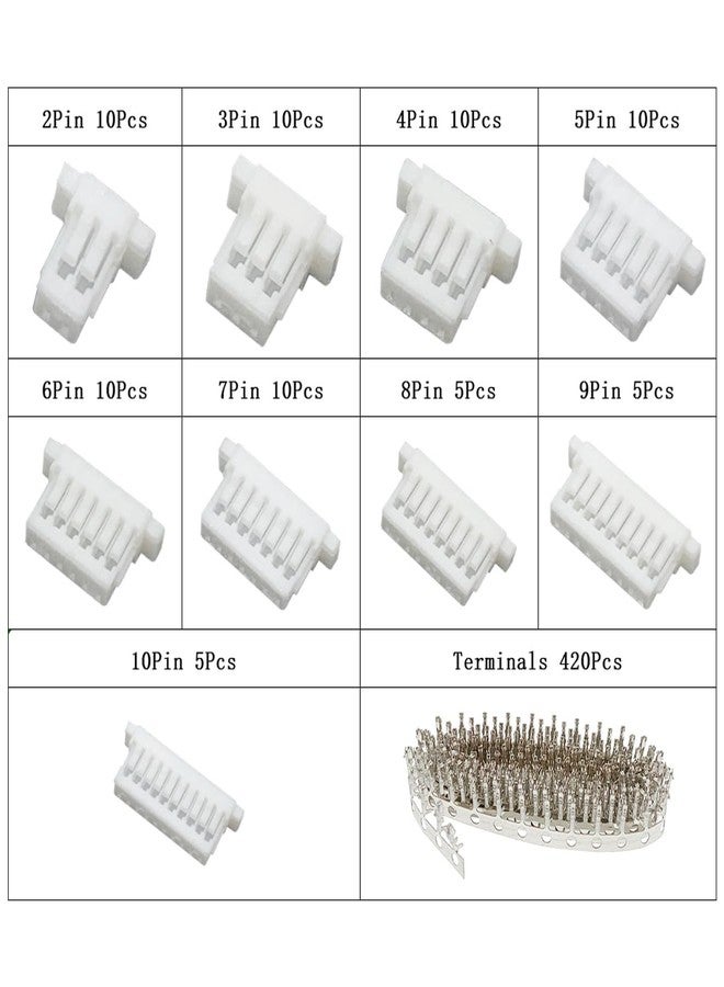 Teansic 495Pcs JST SH 1.0mm Connector Kit,2/3/4/5/6/7/8/9/10 Pin Housing Connectors,1.0mm Pitch JST Adapter,SH 1.0mm Plug Terminal for Racing Cars、Drones - Image 2