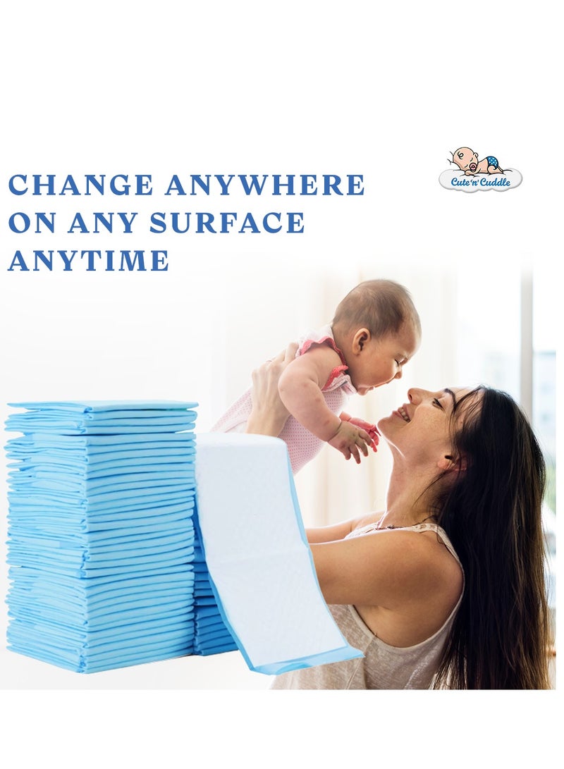 Cute 'n' Cuddle عبوة من 30 حصيرة تغيير قابلة للاستخدام مرة واحدة ناعمة فائقة الامتصاص مقاومة للماء، حصائر تغيير الأطفال، أغطية سرير، 60 سم × 45 سم - Image 2
