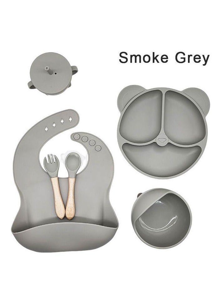 6-piece smoke grey  silicone food set - Image 1