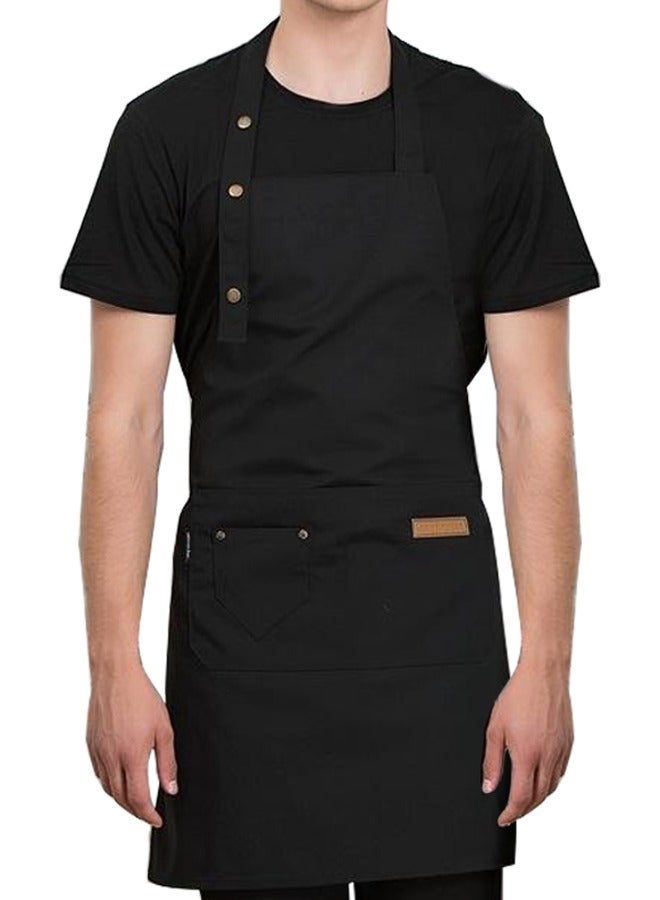 HomarKet Chef Apron for Women Men , Adjustable Kitchen Chef Apron,BBQ Restaurant Apron with 2 Pocket for Cooking Baking Gardening（Black） - Image 1