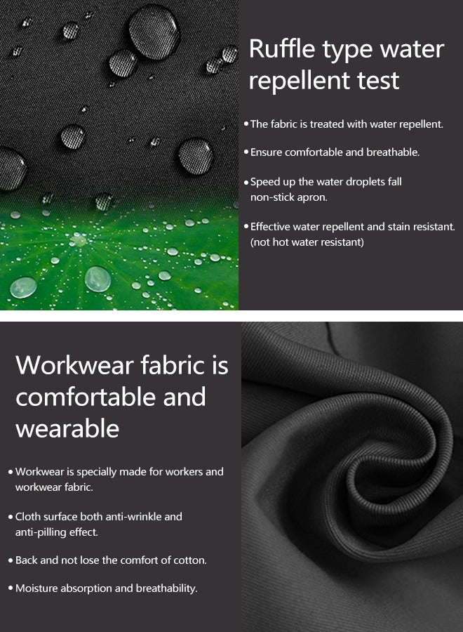 HomarKet Chef Apron for Women Men , Adjustable Kitchen Chef Apron,BBQ Restaurant Apron with 2 Pocket for Cooking Baking Gardening（Black） - Image 3