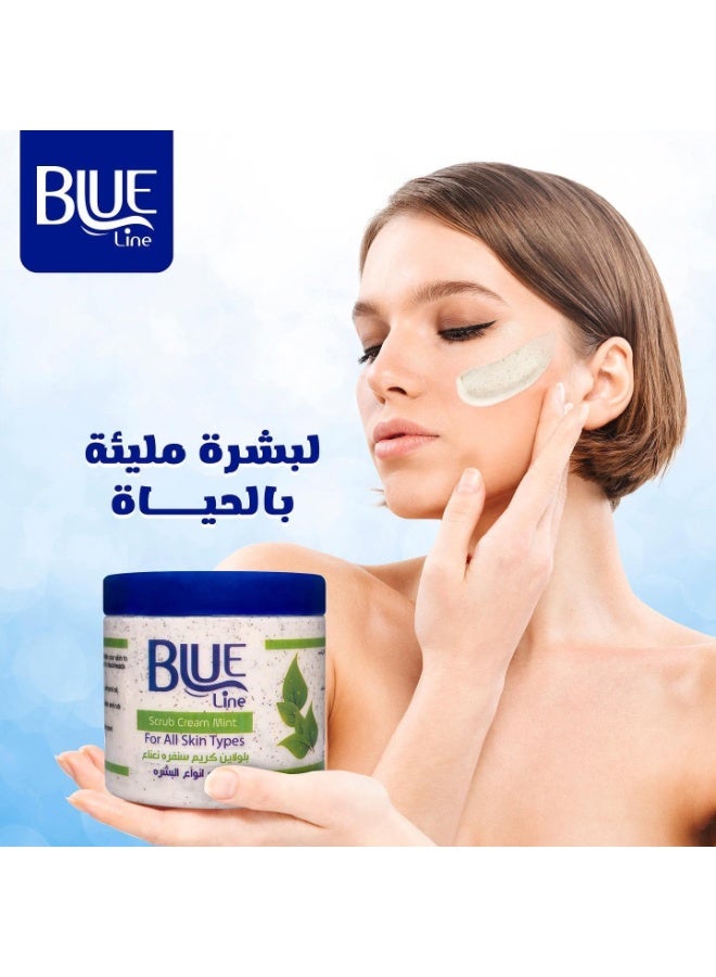 BLUE LINE Face Scrub Cream Mint 300gm - Image 3