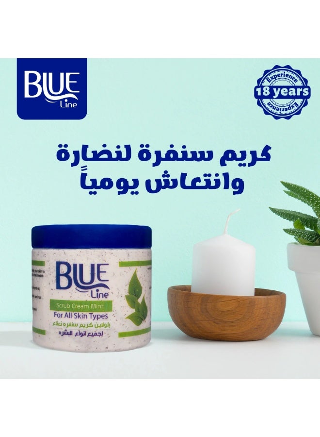 BLUE LINE Face Scrub Cream Mint 300gm - Image 2