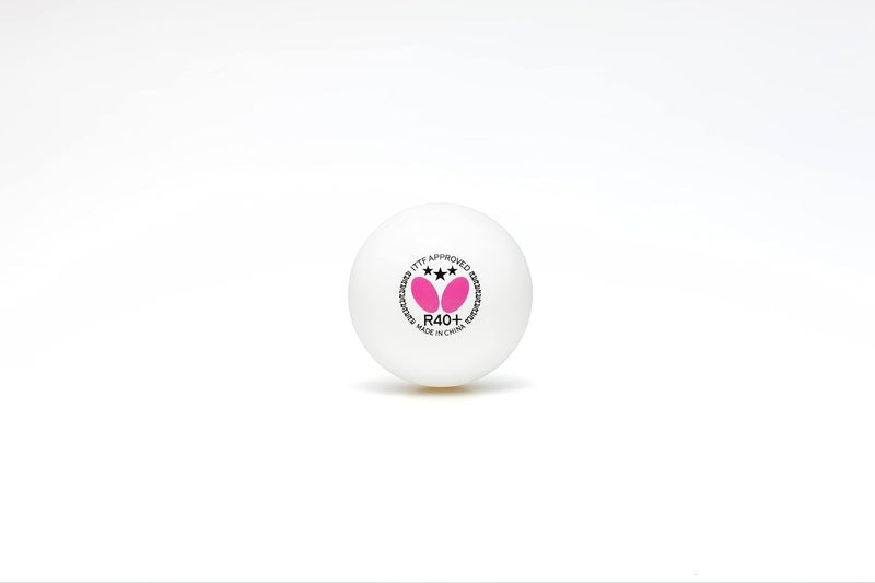 Butterfly R40+ Table Tennis Balls - 40mm White Ping Pong Ball ITTF Certified Professional Ball- Poly 3 Pack or 12 - Image 2