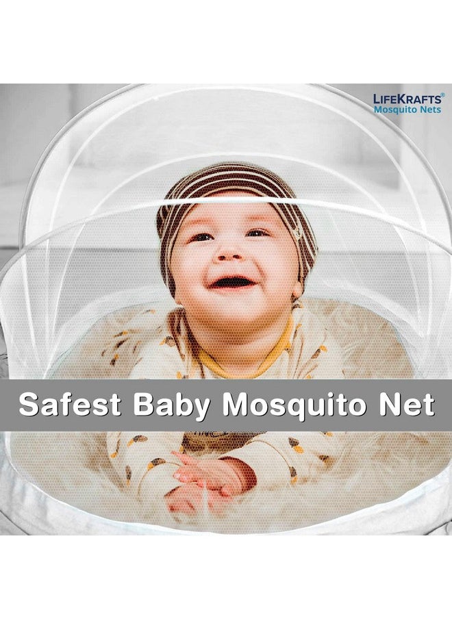 Lifekrafts Foldable Baby Mosquito Net, Bottomless Net For Infants, For Safe & Easy Use | Ensures Your Baby'S Safe Sleep 135 X 65 X 65Cms, For Babies & Toddlers (0 To 24 Months) - Grey  - Image 5
