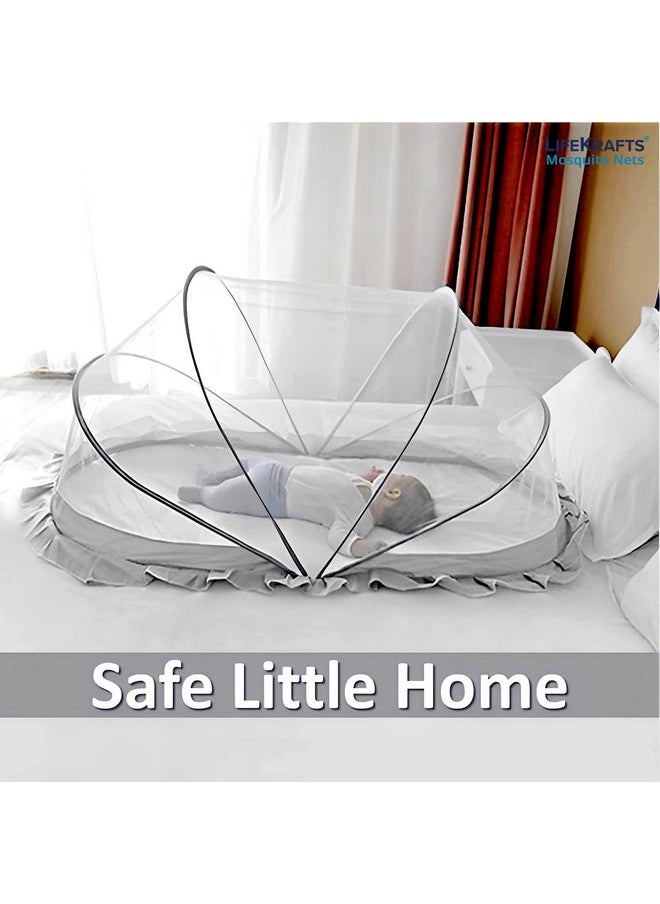 Lifekrafts Foldable Baby Mosquito Net, Bottomless Net For Infants, For Safe & Easy Use | Ensures Your Baby'S Safe Sleep 135 X 65 X 65Cms, For Babies & Toddlers (0 To 24 Months) - Grey  - Image 2