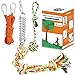 TT TRSMIMA Spring Pole Rope Toys Rope Pull Tug of War with a Big Spring Pole Kit 2 Strong 16ft Toys Muscle Builder Interactive Toy for Pitbull Medium to Large Dog - Image 3
