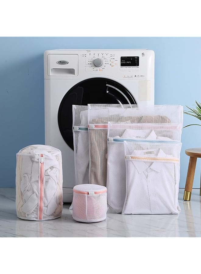 Zaboon Laundry Bags Mesh Washing Bags Set6 Pack For Delicates Clothes Or Travel Storage Coarse Net Wash Bag Bra Bag Different Zipper Colors For Washing Machine（Different Zipper Colors） - Image 1