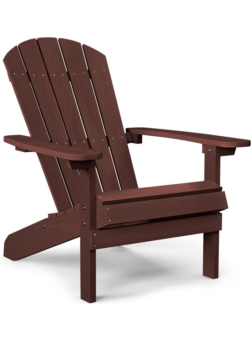 Outdoor Adirondack Patio Chair Weather Resistant Garden and Lawn Seating with Wood Style Design Comfortable Chair for Deck Porch and Fire Pit Areas - Image 2