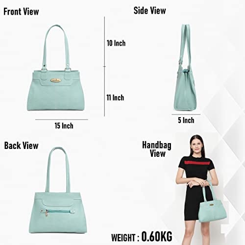 Fostelo Women's Kestrel Satchel Tote Handbag for Women | Ladies Purse | Stylish Shoulder Bag | Gift For Women | Light Grey - Image 3