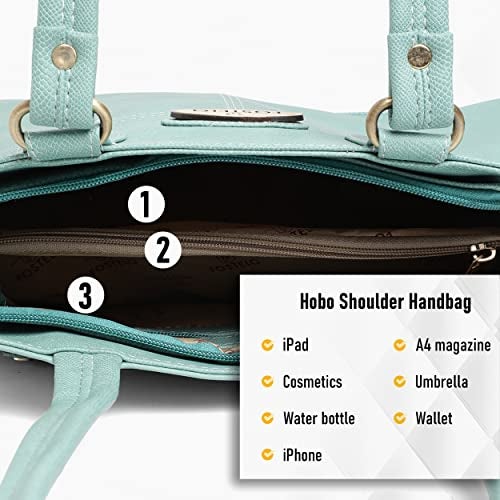 Fostelo Women's Kestrel Satchel Tote Handbag for Women | Ladies Purse | Stylish Shoulder Bag | Gift For Women | Light Grey - Image 5