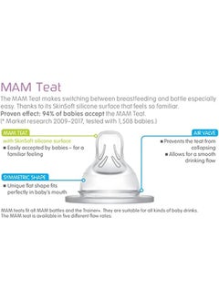 MAM MAM Teats Size 2, Suitable for 2+ Months, MAM Medium Flow Teats with SkinSoft Silicone, Fits All MAM Baby Bottles, Baby Feeding Essentials, Pack of 2  - Image 2