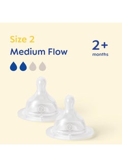 MAM MAM Teats Size 2, Suitable for 2+ Months, MAM Medium Flow Teats with SkinSoft Silicone, Fits All MAM Baby Bottles, Baby Feeding Essentials, Pack of 2  - Image 4