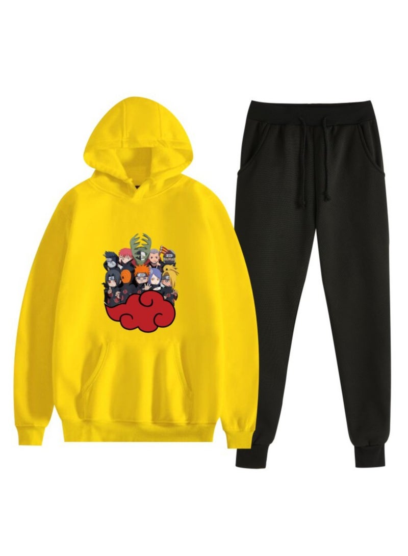 KUYING Naruto Anime Printed Fashion Men's and Women's Hooded Hooded Hoodie Set  - Image 1