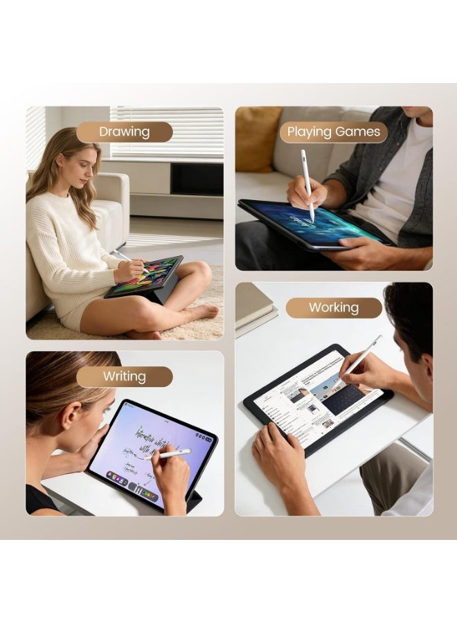 قلم رقمي نشط لأجهزة iPad إصدار 2018-2026، شحن سريع، رفض لمس الكف، حساسية الميل، مؤشر بطارية LED، تثبيت مغناطيسي، قلم كتابة دقيق - Image 2