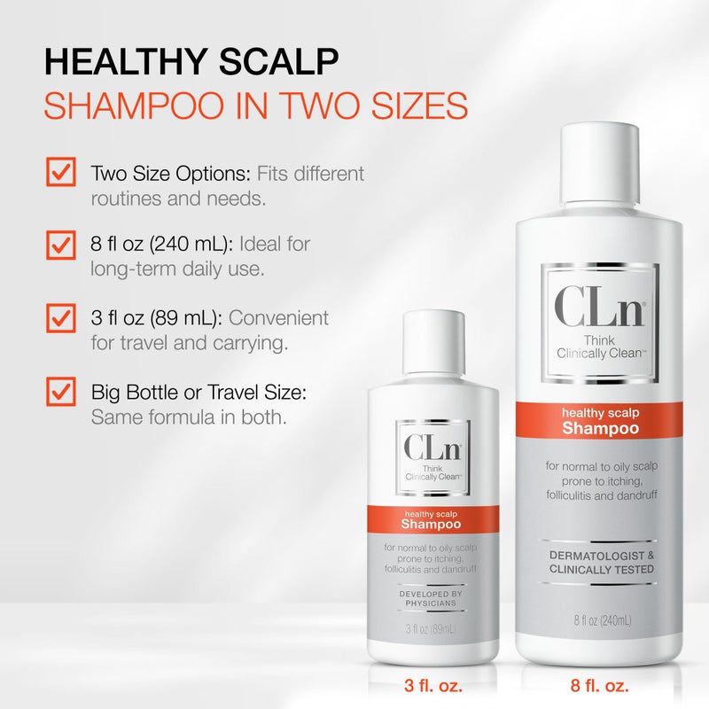 CLn Shampoo with Salicylic Acid â€“ 3 fl oz, Clarifying Anti Dandruff Shampoo for Oily Hair, Itchy or Flaky Scalp Prone to Dandruff, Folliculitis & Seborrheic Dermatitis, Hypoallergenic Formula - Image 3
