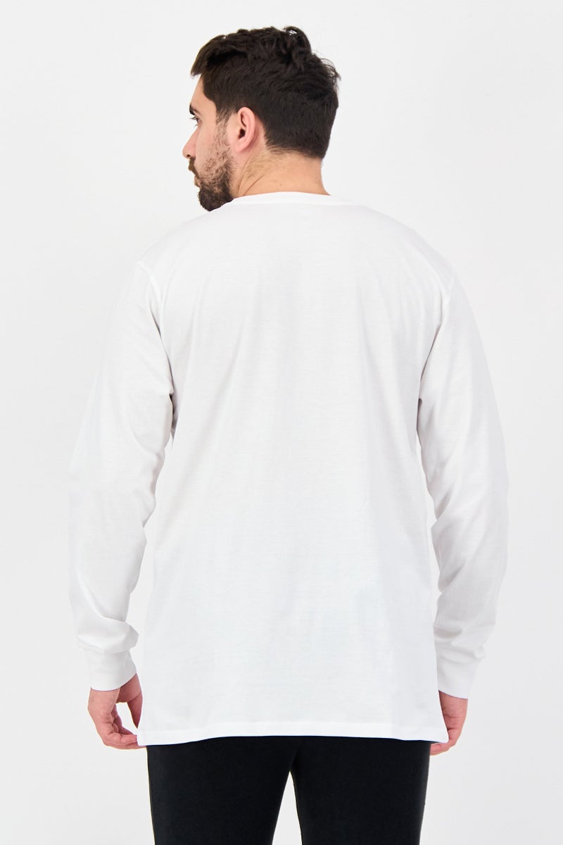 Champion Men Sportswear Fit Long Sleeve Outdoor T-Shirt, White - Image 3