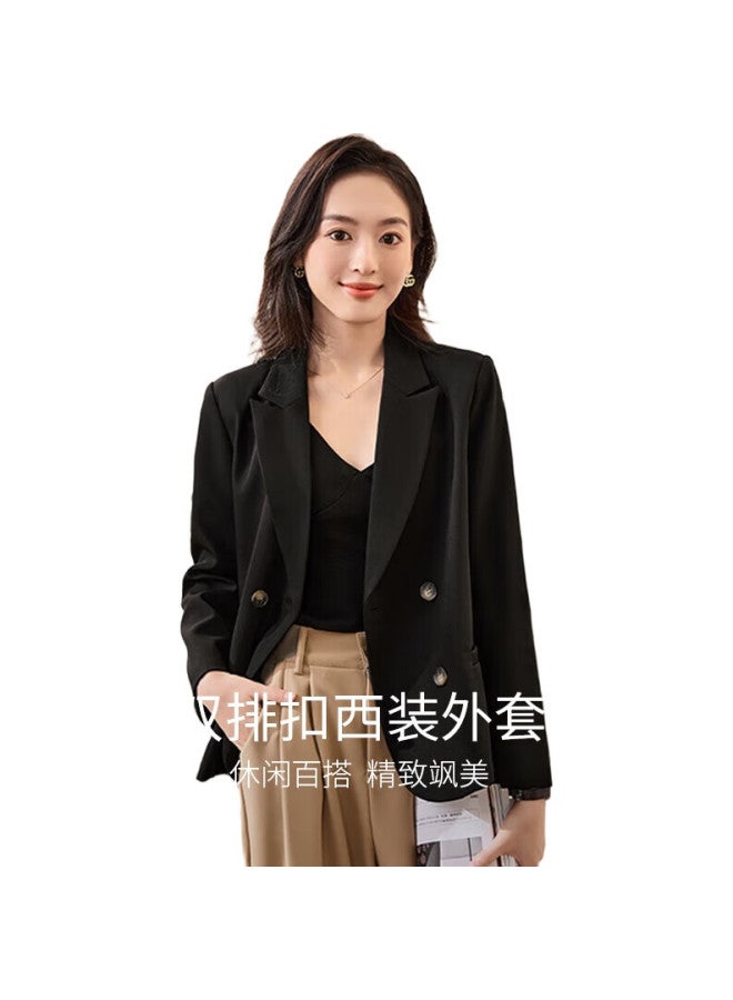 First Application Chushen Spring And Autumn Short Blazer For Women, Versatile Double-Breasted Suit Jacket, Petite Short Coat Top S13Jf4532 - Image 2