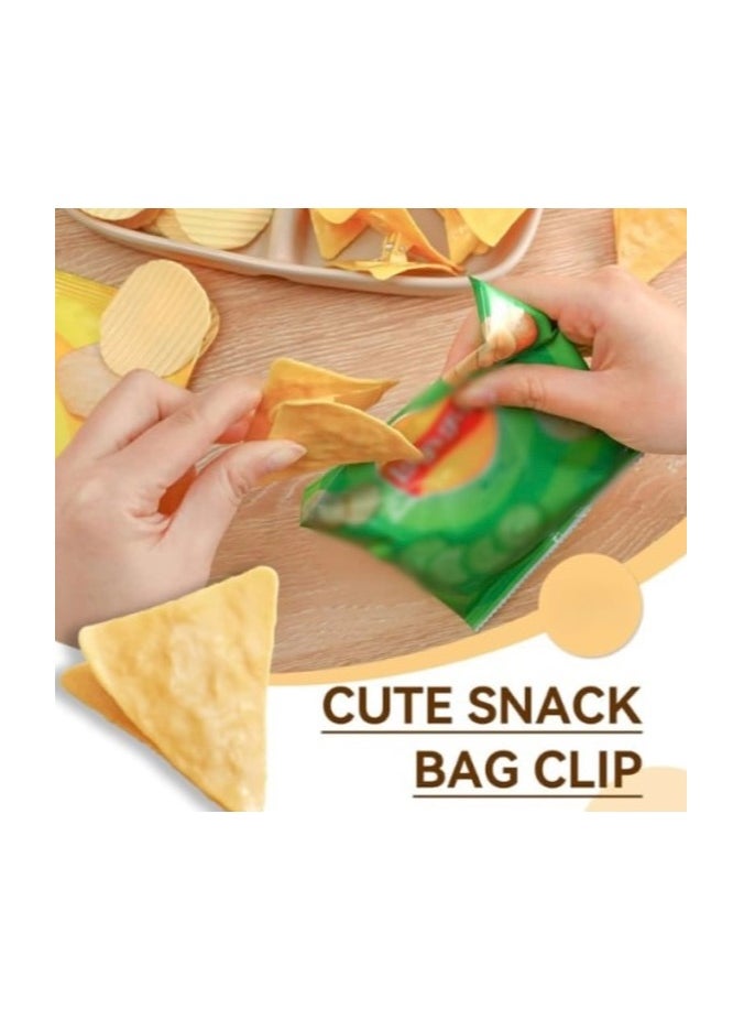 Generic - Set Of 4 Triangle Shaped Potato Chips Clips Tortilla Chips Clips For Keeping And Sealing Potato Chips Bag Tortilla Bag Or Snack Bag Important Clip In Home Kitchen Supplies Orange - Image 1