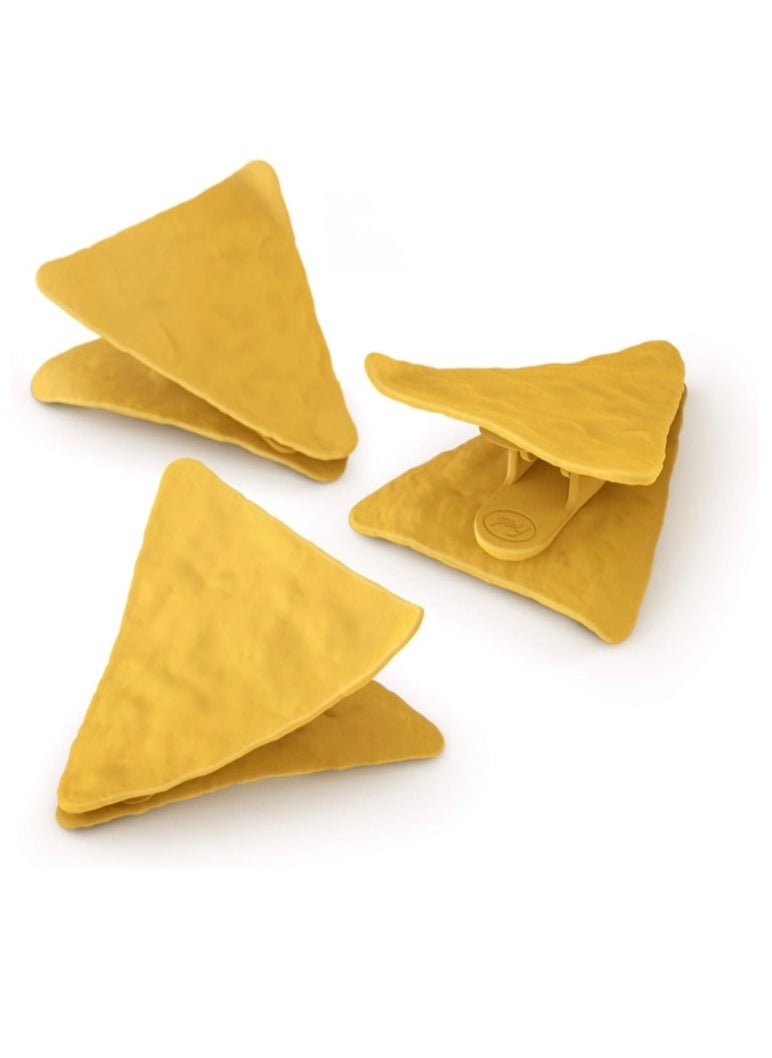 Generic - Set Of 4 Triangle Shaped Potato Chips Clips Tortilla Chips Clips For Keeping And Sealing Potato Chips Bag Tortilla Bag Or Snack Bag Important Clip In Home Kitchen Supplies Orange - Image 1