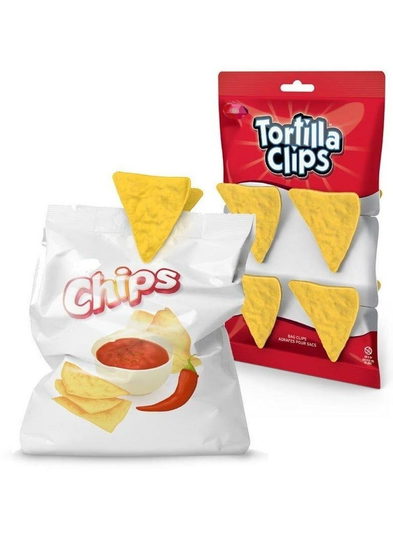 Generic - Set Of 4 Triangle Shaped Potato Chips Clips Tortilla Chips Clips For Keeping And Sealing Potato Chips Bag Tortilla Bag Or Snack Bag Important Clip In Home Kitchen Supplies Orange - Image 1